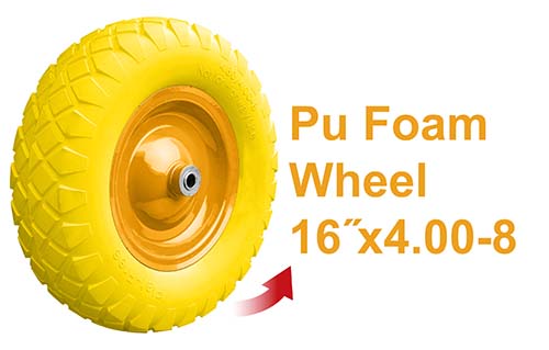 WHEELBARROW WHEEL P.U FOAM 16"