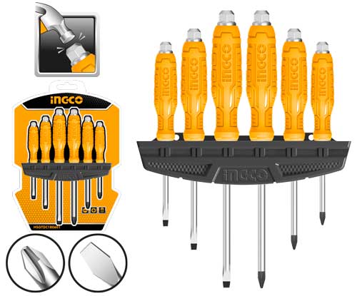 HSGTDC180601 6 PCS GO-THROUGH SCREWDRIVER SET