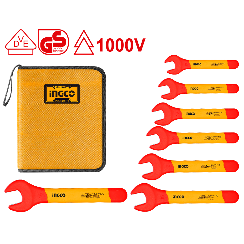 HKISPA0701 7 PCS INSULATED OPEN END SPANNER SET