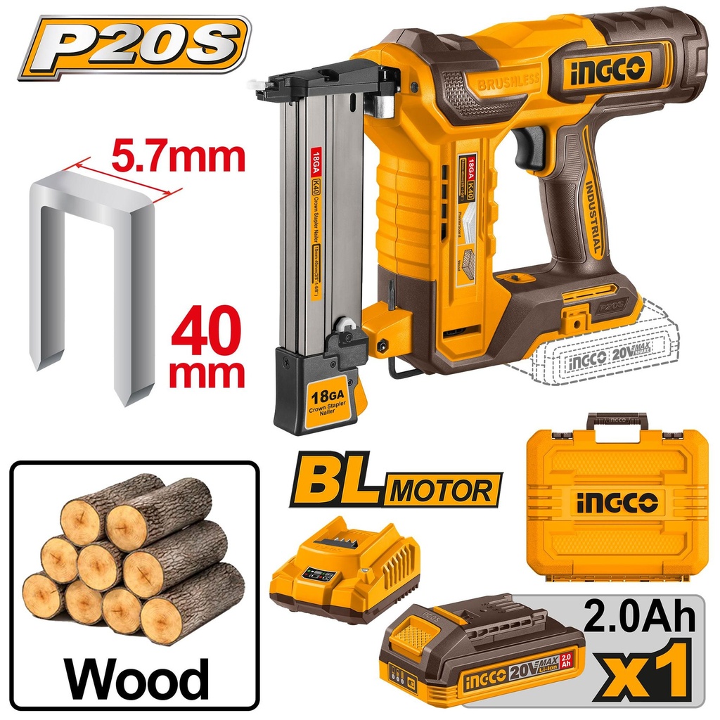 CCSNLI6008 LITHIUM-ION CROWN STAPLER NAILER 20V