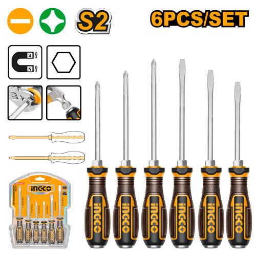 HGTST0608 6 PCS GO-THROUGH SCREWDRIVER SET