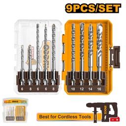 [AKDL30906] AKDL30906 9 PCS SDS PLUS HAMMER DRILL BITS SET