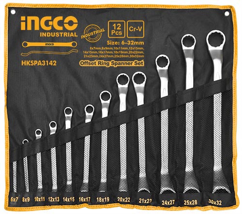 HKSPA3142 12PCS OFFSET RING SPANNER SET