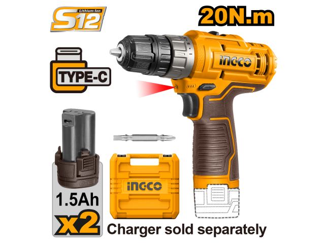 CDLI12202 12V LI-ION CORDLESS DRILL 20Nm