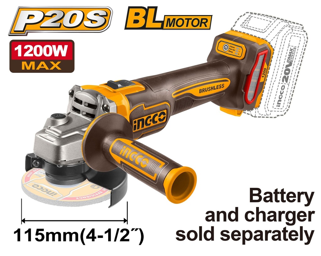CAGLI221153 CORDLESS LITHIUM-ION ANGLE GRINDER 20V