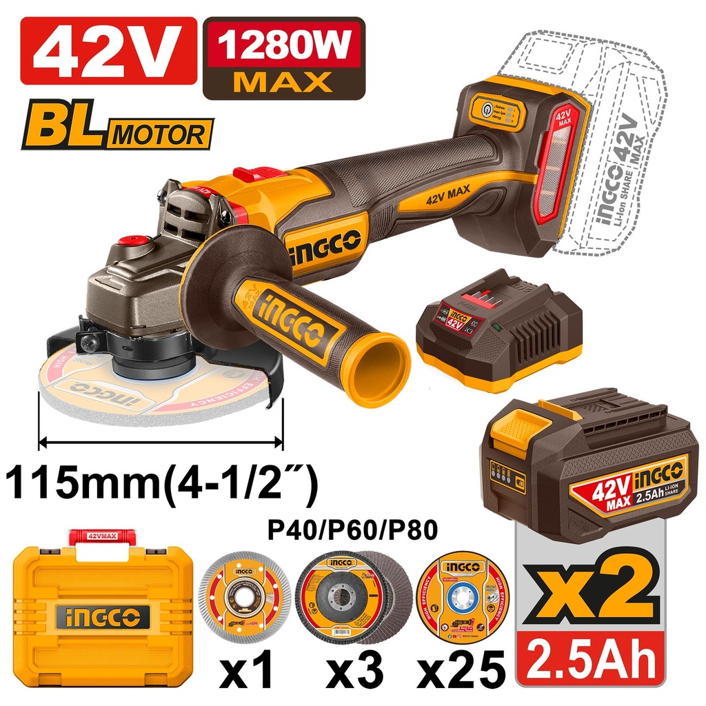 CAGLI4128112 CORDLESS ANGLE GRINDER