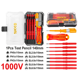[HKISD1008] HKISD1008 10 Pcs INTERCHANGEABLE INSULATED SCEWDRIVER SET